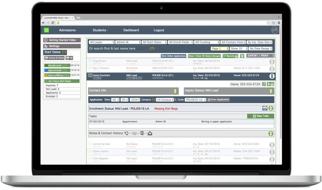 Admissions CRM for vocational schools